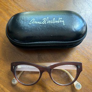 Vintage Early 2000 Anne et Valentin Octet 1255 Cat Eye Glasses Brown/Pink